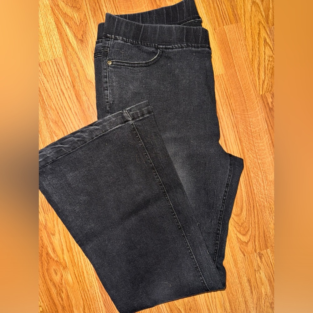 Black flare jeans in a size 2X but fits more like a 16/18